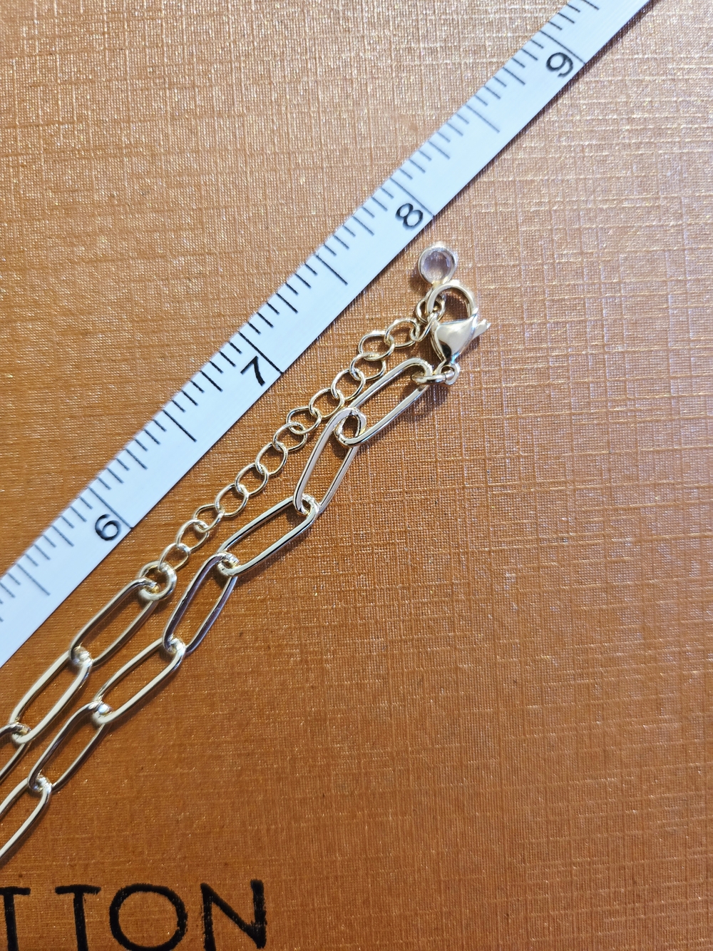 Louis Vuitton Lavender Enamel Logo Disc Necklace with Gold-Tone Paperclip Chain - Picture 4 of 5